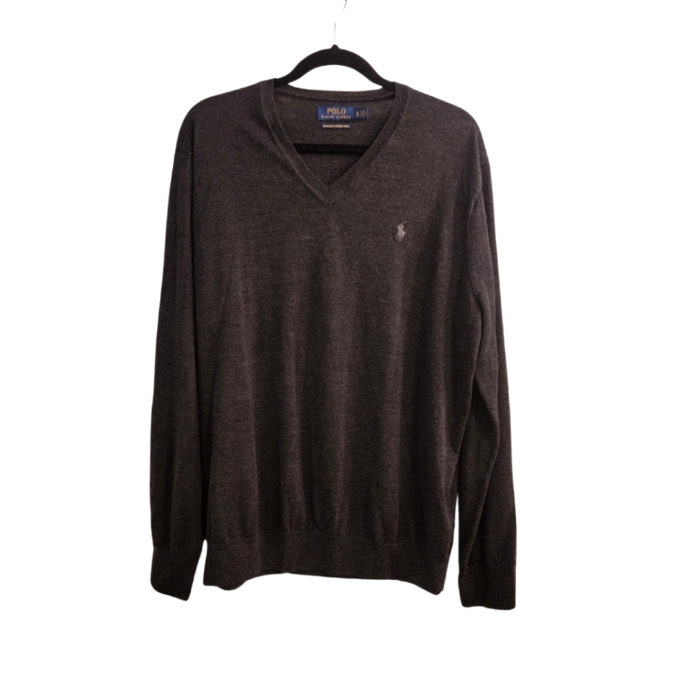 NWOT | Polo Ralph Lauren (RL) Men's Merino Wool V-Neck Sweater - Gray XL
